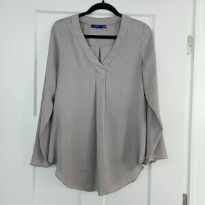 Apt 9 Women's Chiffon Blouse 3/4 Sleeve, Light Gray (size small)